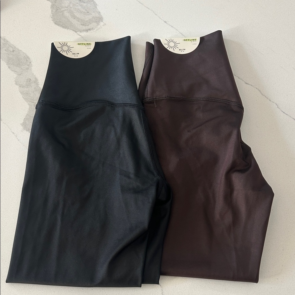 Aerie Black and Brown Leggings
